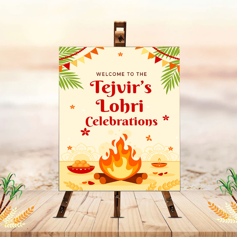 Lohri Party Personalized Yard Sign/Welcome Board