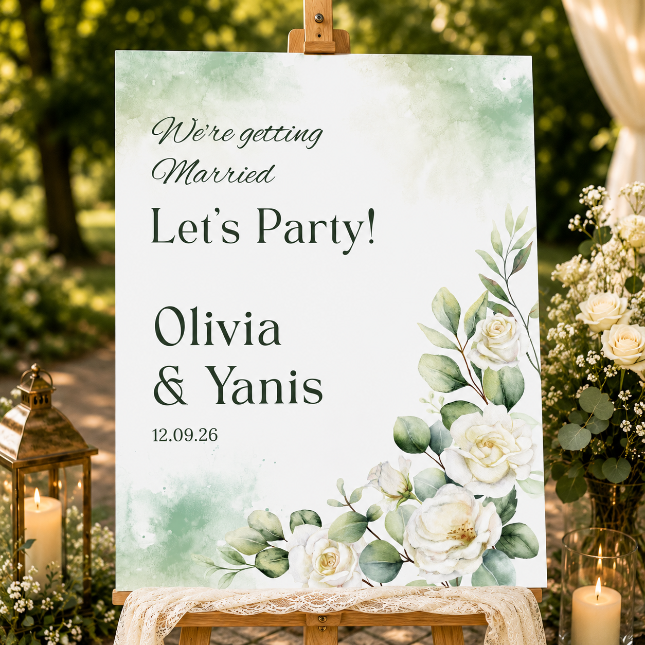Wedding Welcome Sign Board for Decoration