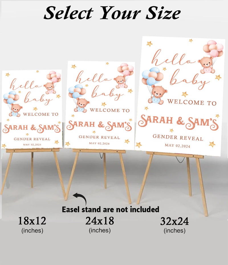 Baby Shower Gender Reveal Welcome Board Sign for Decoration