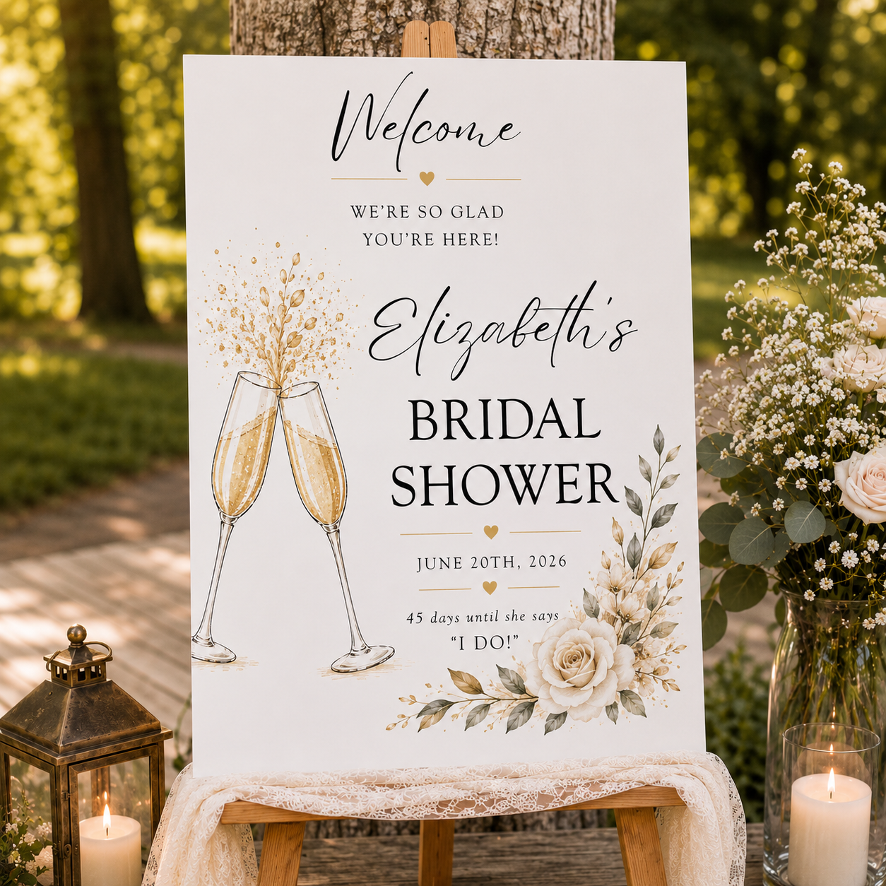 Bridal Shower Party Welcome Board