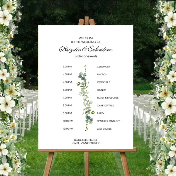 Wedding Ceremony Timeline Board