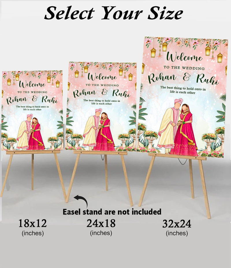 Indian Wedding Ceremony Welcome Board for Decoration