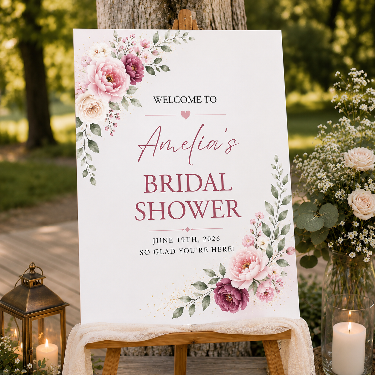 Bridal Shower Party Yard Sign/ Welcome Board