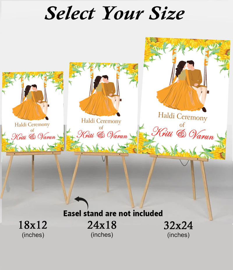 Haldi Ceremony Welcome Board for Decoration