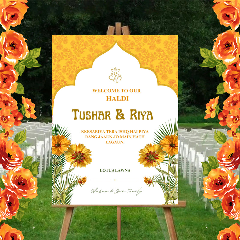 Haldi Ceremony Welcome Board for Decoration