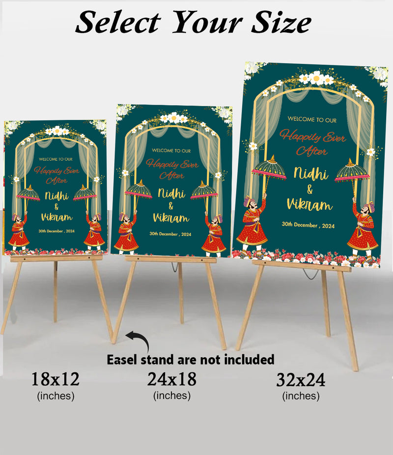 Indian Wedding Ceremony Welcome Board for Decoration