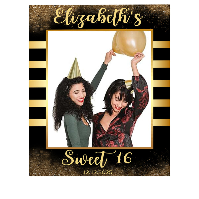 16th Theme Birthday Party Selfie Photo Booth Frame