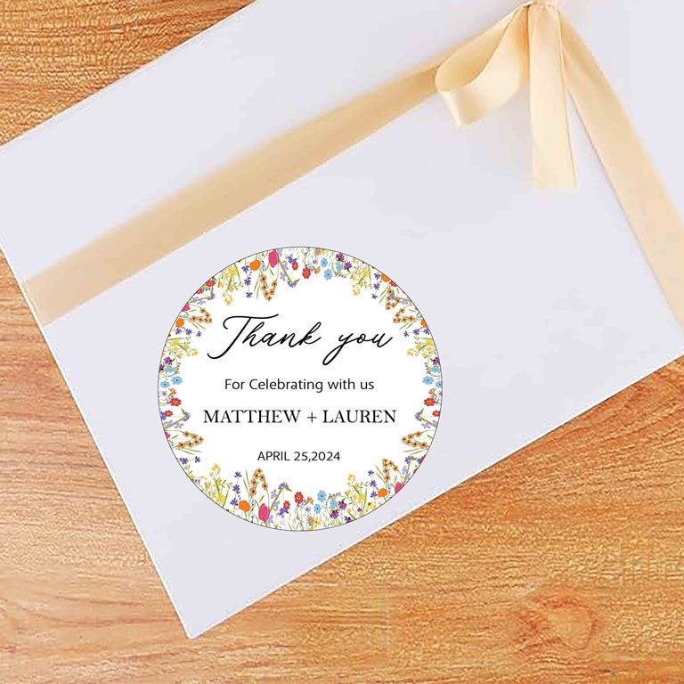 Wild Flower Theme Wedding Thank You Tag Favor /Stickers