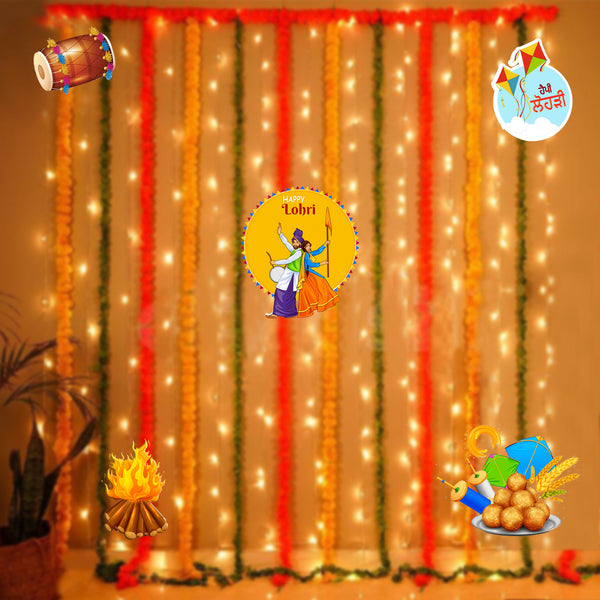 Lohri Party Paper Cutouts for Decoration- Set of 5