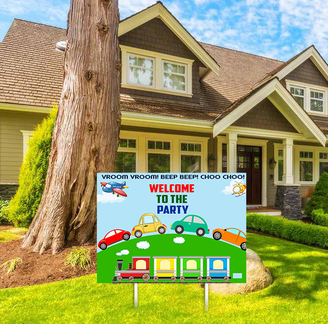 Transport Theme Birthday Party Yard Sign/Welcome Board