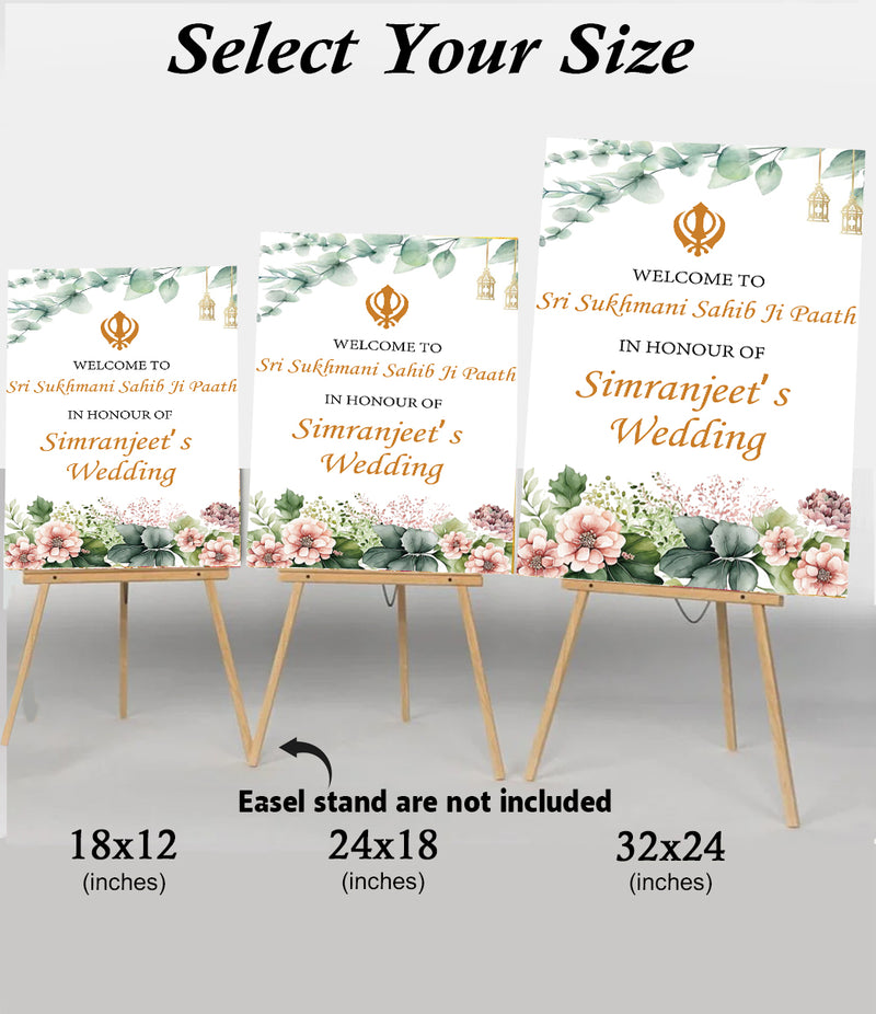 Sukhmani Sahib Path Welcome Sign Board for Decoration