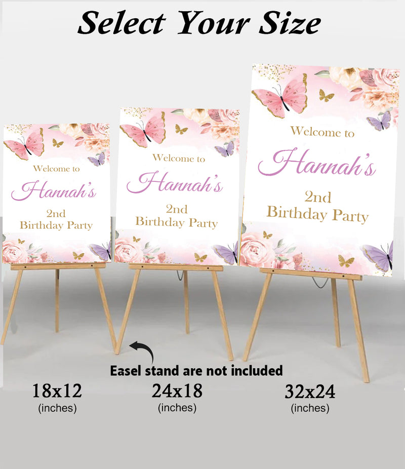 Butterfly Theme Birthday Party Yard Sign/Welcome Board