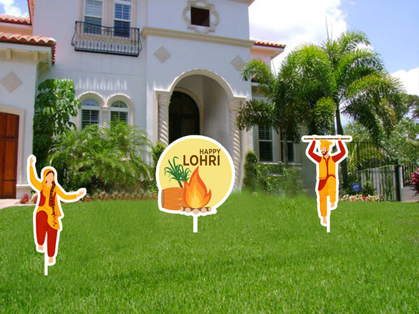 Lohri Party Cutouts for Decoration- Set of  3