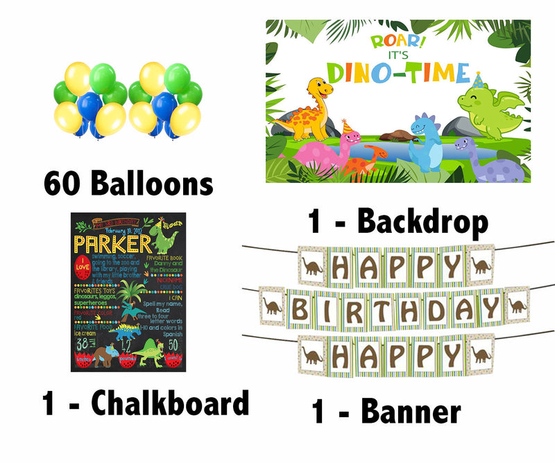 Dinosaur Theme Birthday Party Personalized Multi-Saver Combo.