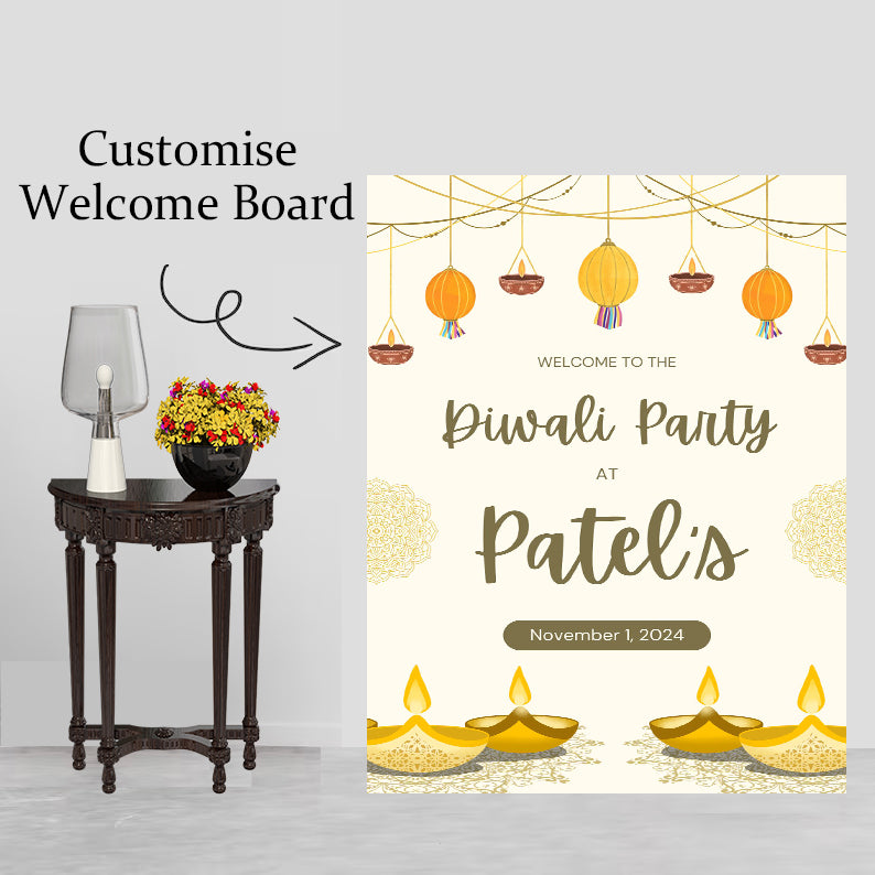 Diwali Welcome Board Sign for Decoration