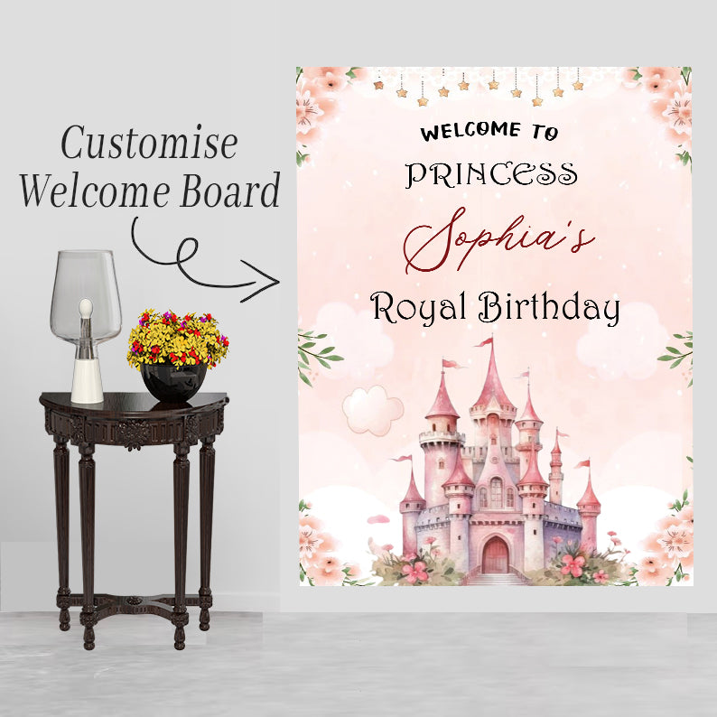 Princess Theme Birthday Party Yard Sign/Welcome Board