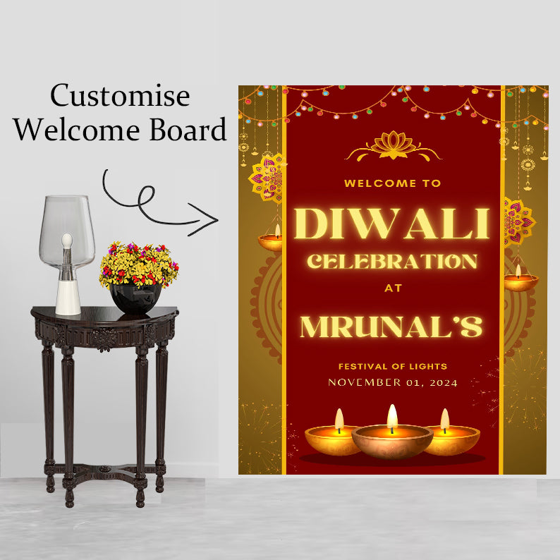 Diwali Welcome Board Sign for Decoration