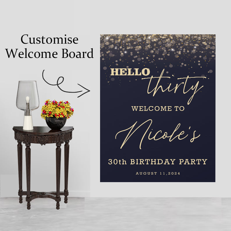 30th Theme Birthday Party Yard Sign/Welcome Board