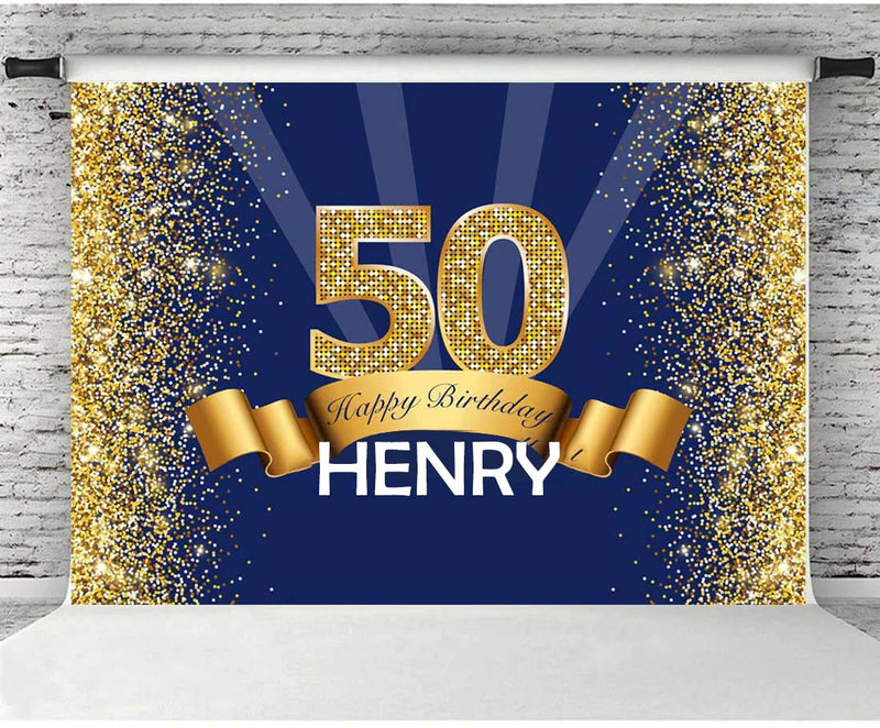 50th Theme Birthday Party Personalized Backdrop