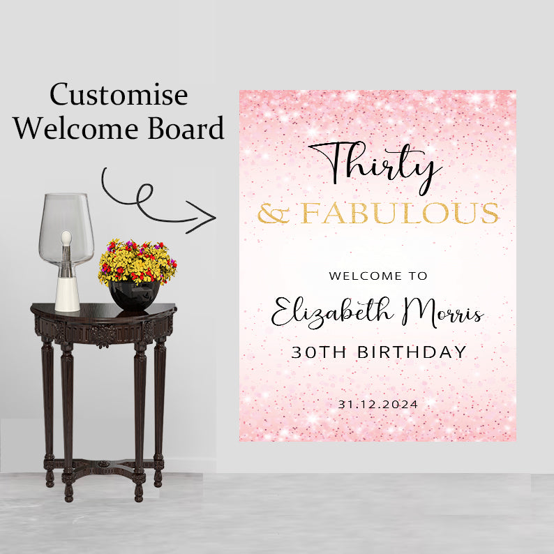 30th Theme Birthday Party Yard Sign/Welcome Board