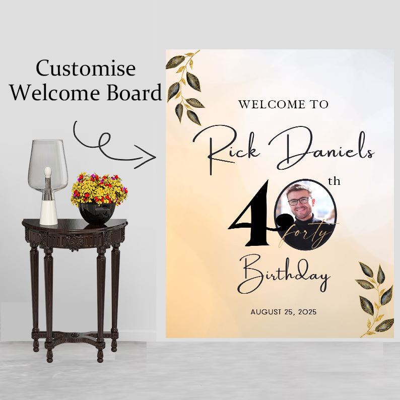 40th Theme Birthday Party Yard Sign/Welcome Board