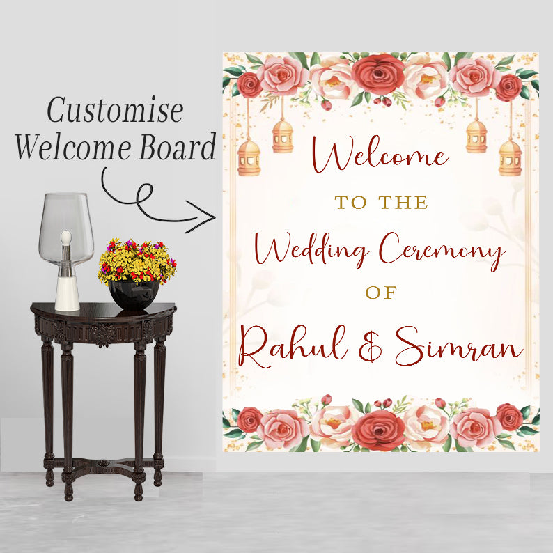 Indian Wedding Ceremony Welcome Board for Decoration