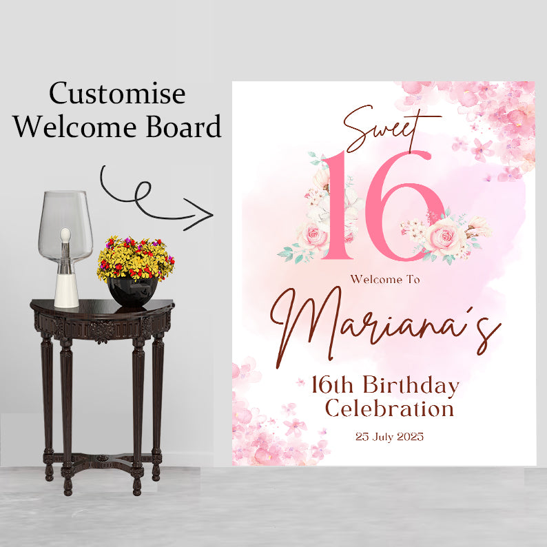 16th Theme Birthday Party Yard Sign/Welcome Board