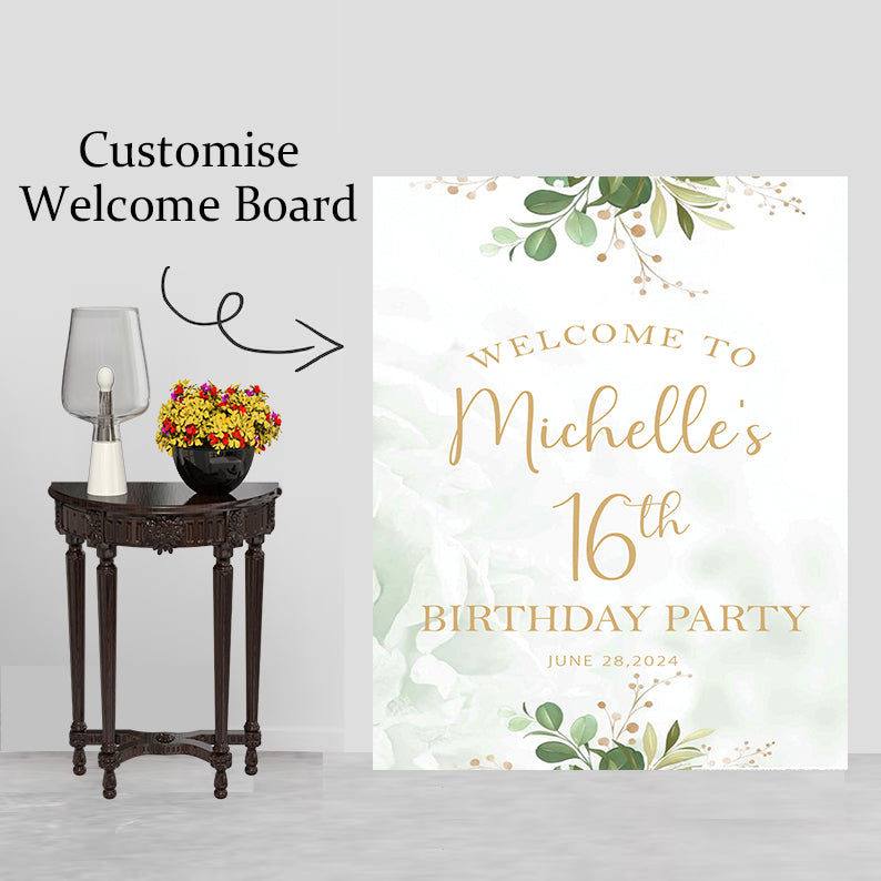 16th Theme Birthday Party Yard Sign/Welcome Board