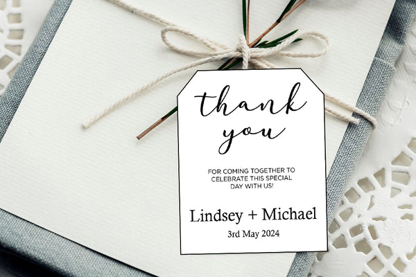 Modern Minimalist Theme Wedding Thank You Tag Favor /Stickers