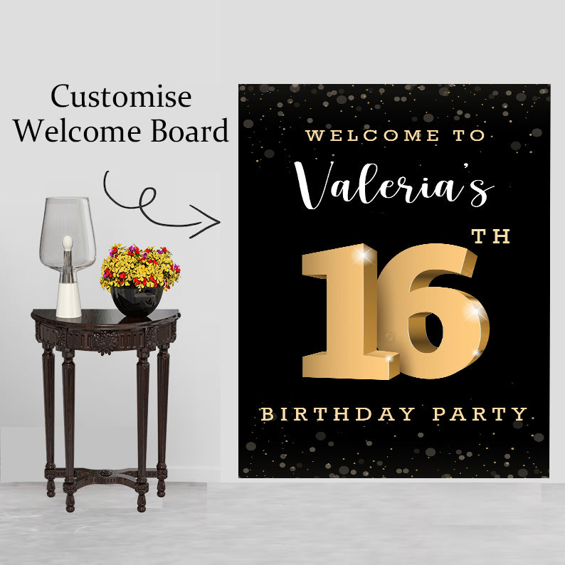 16th Theme Birthday Party Yard Sign/Welcome Board