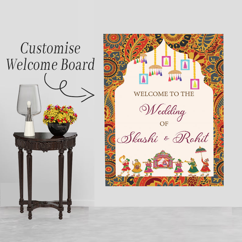 Indian Wedding Ceremony Welcome Board for Decoration