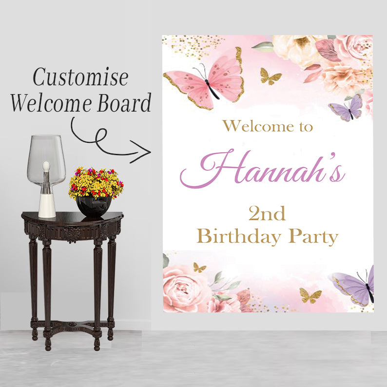 Butterfly Theme Birthday Party Yard Sign/Welcome Board