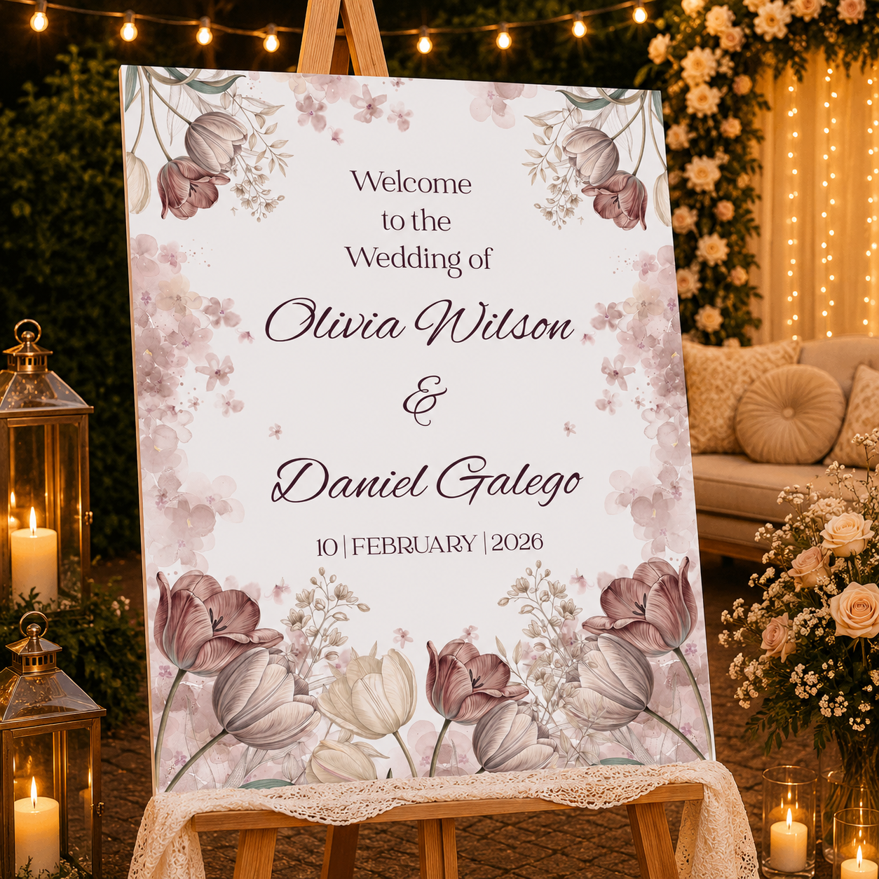 Wedding Welcome Sign Board for Decoration