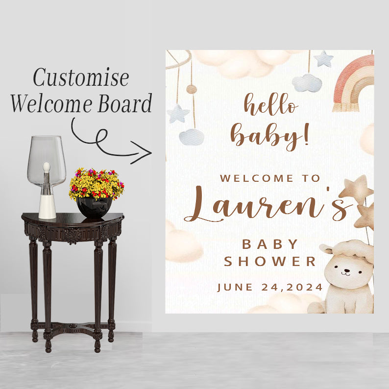 Baby Shower Welcome Board Sign for Decoration