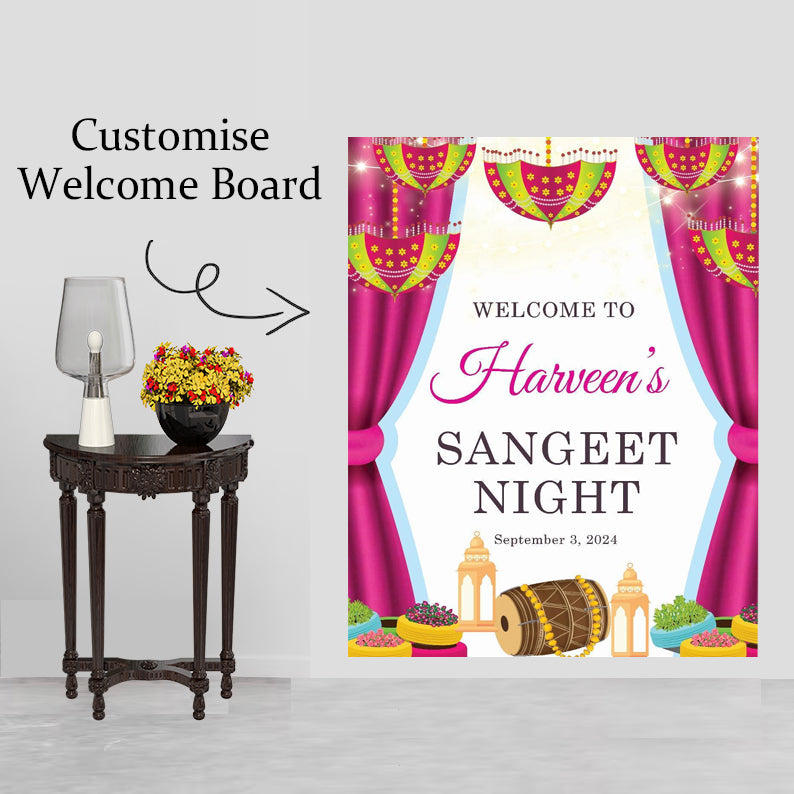 Mehndi Ceremony Signage or Welcome Board for Decoration