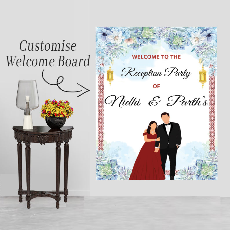 Reception Party Signage or Welcome Board for Decoration