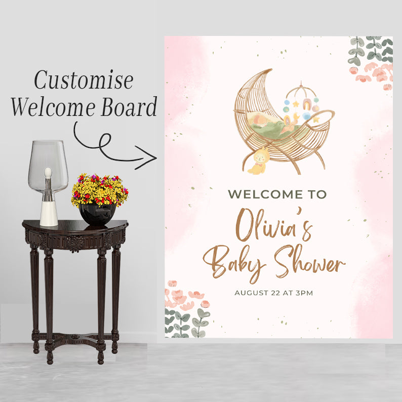 Baby Shower Welcome Board Sign for Decoration