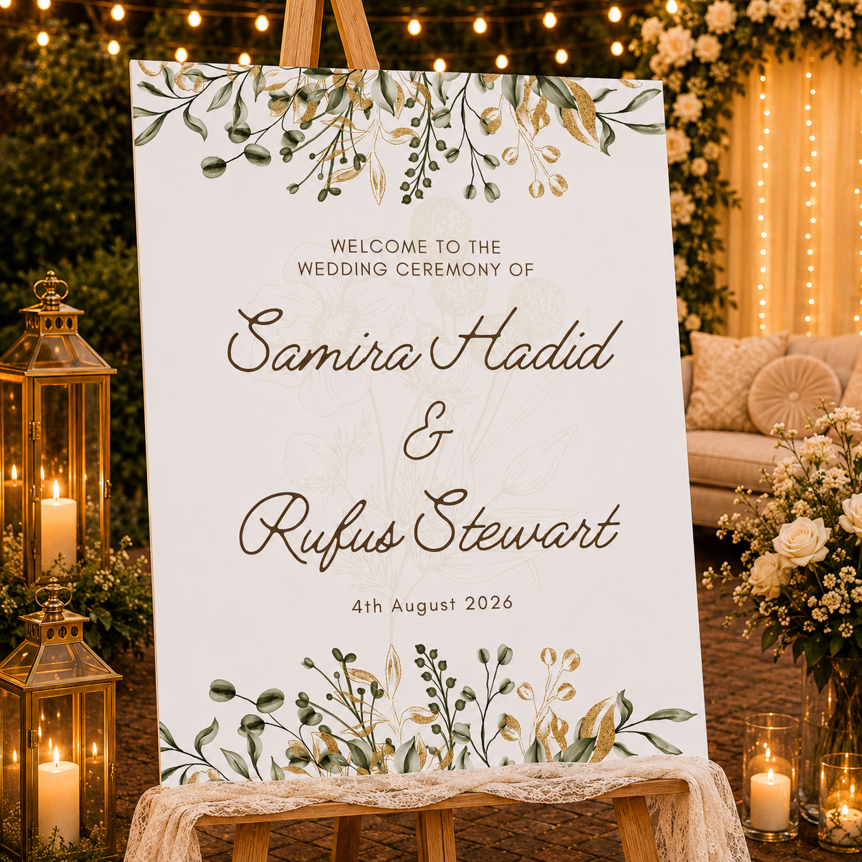 Wedding Welcome Sign Board for Decoration