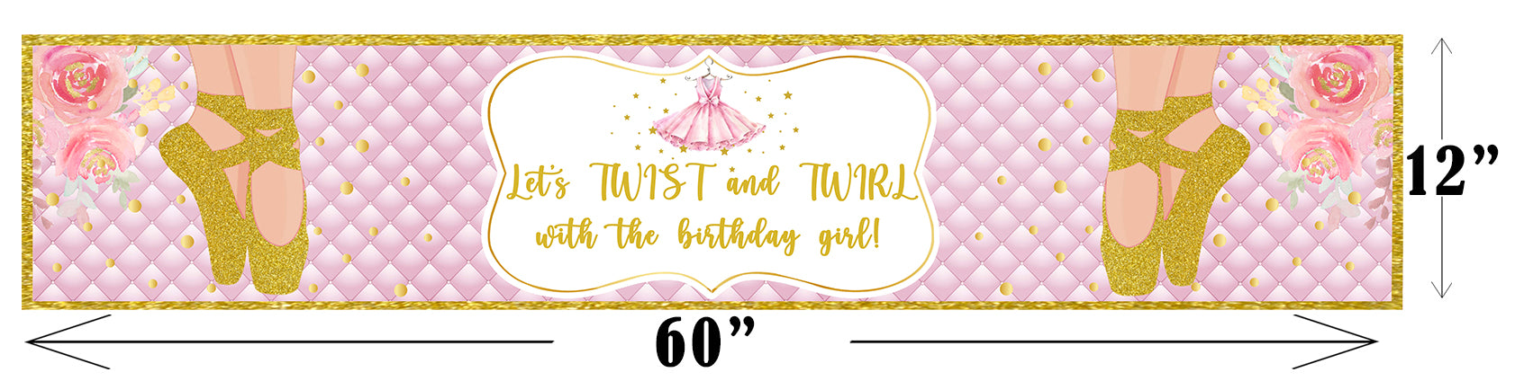 Ballerina Birthday Party Long Banner for Decoration