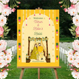 Haldi Ceremony Welcome Board for Decoration