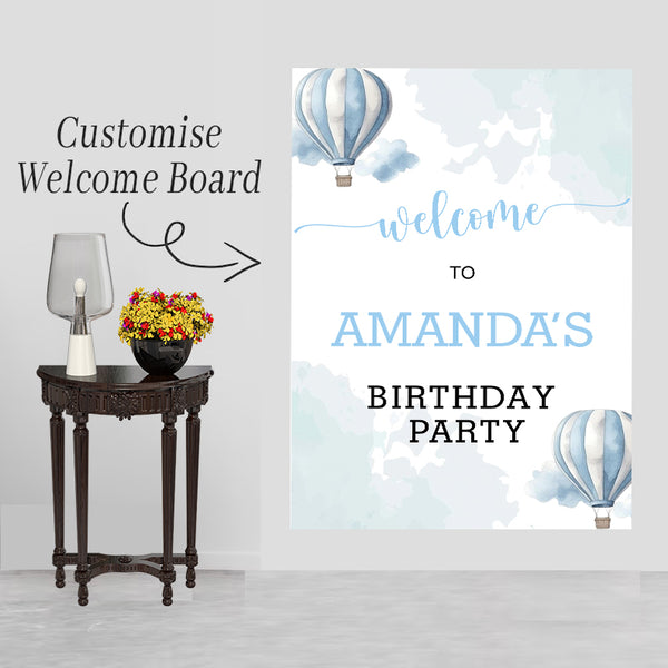 Hot Air Balloon Theme Birthday Party Yard Sign/Welcome Board