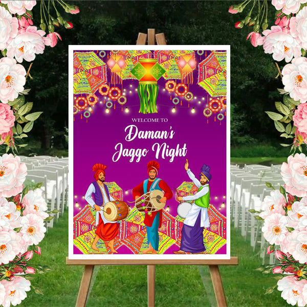 Jaggo Welcome Signage for Punjabi Wedding Decoration