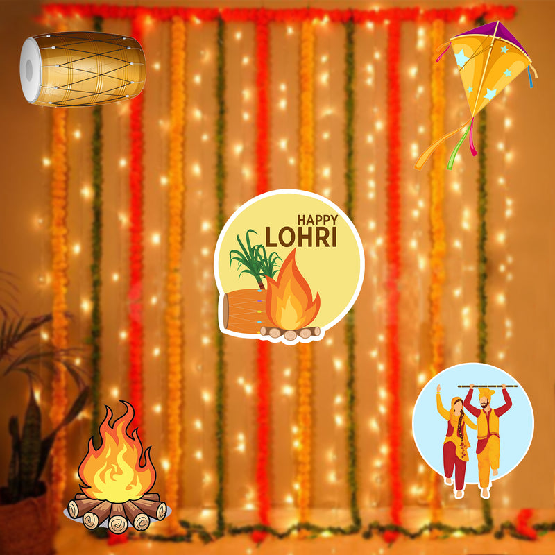 Lohri Party Cutouts for Decoration- Set of 5