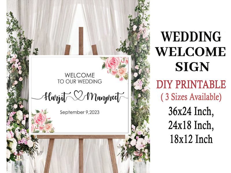 Indian Wedding Ceremony Welcome Board /Sign for Decoration