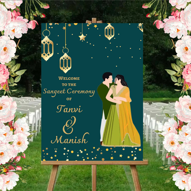 Sangeet Ceremony Signage or Welcome Board for Decoration