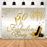 50th Theme Birthday Party Personalized Backdrop