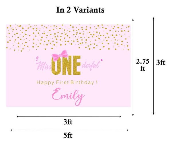 One Is Fun Birthday Party Personalized Backdrop.