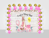 Half Birthday Girls Birthday Party Decoration Kit With Personalized Backdrop.