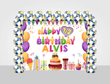 Half Birthday Boys Birthday Party Decoration Kit With Personalized Backdrop.