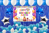 Half Birthday Boys  Party Complete Set with Personalized Backdrop